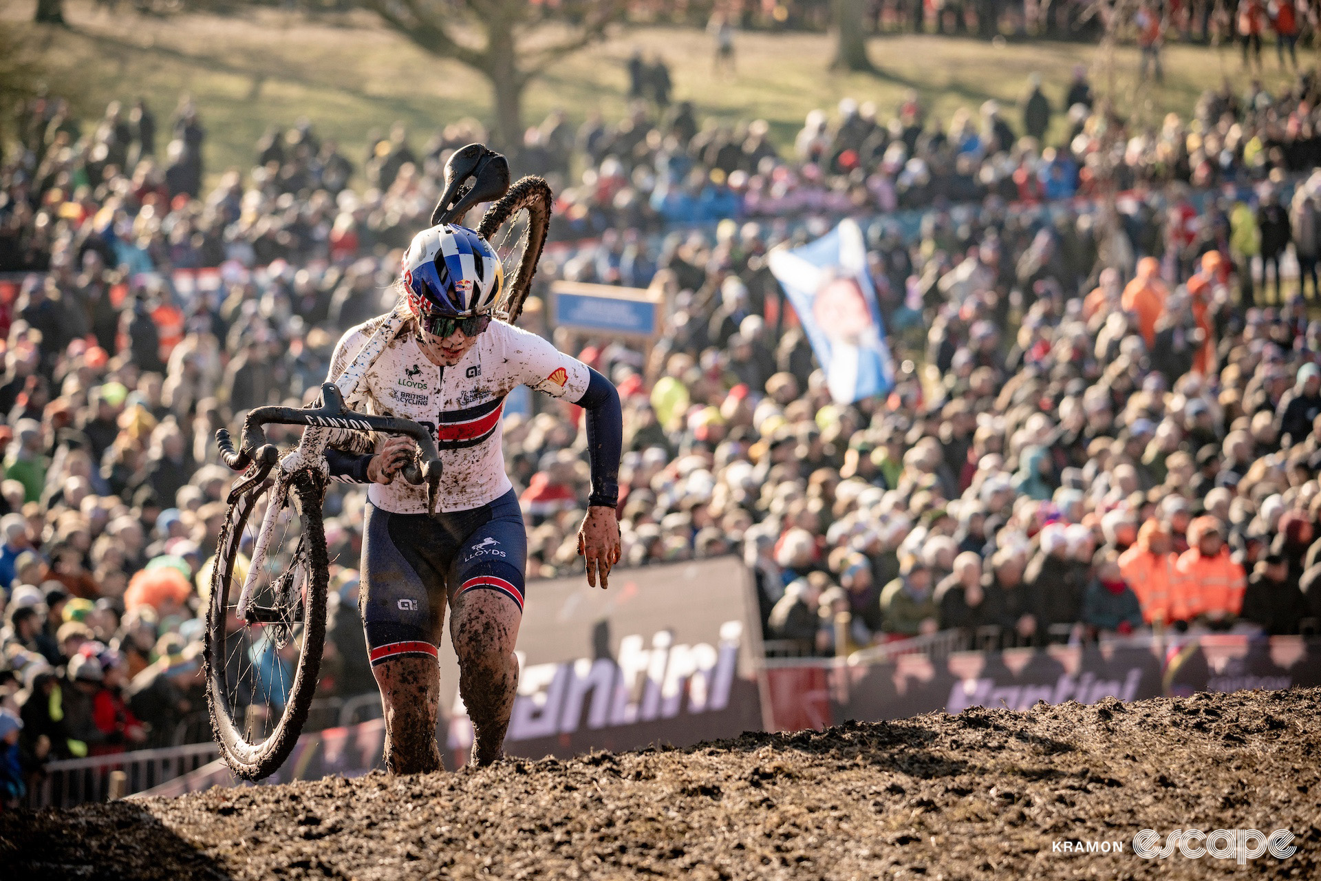 Zoe Backstedt during the 2025 under-23 women's cyclocross World Championships.