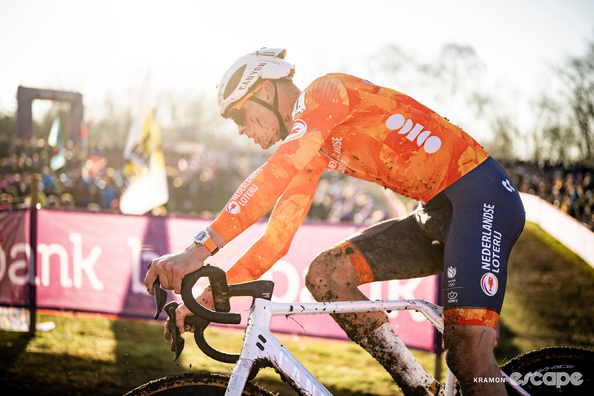 Mathieu van der Poel during the 2025 elite men's cyclocross World Championships.