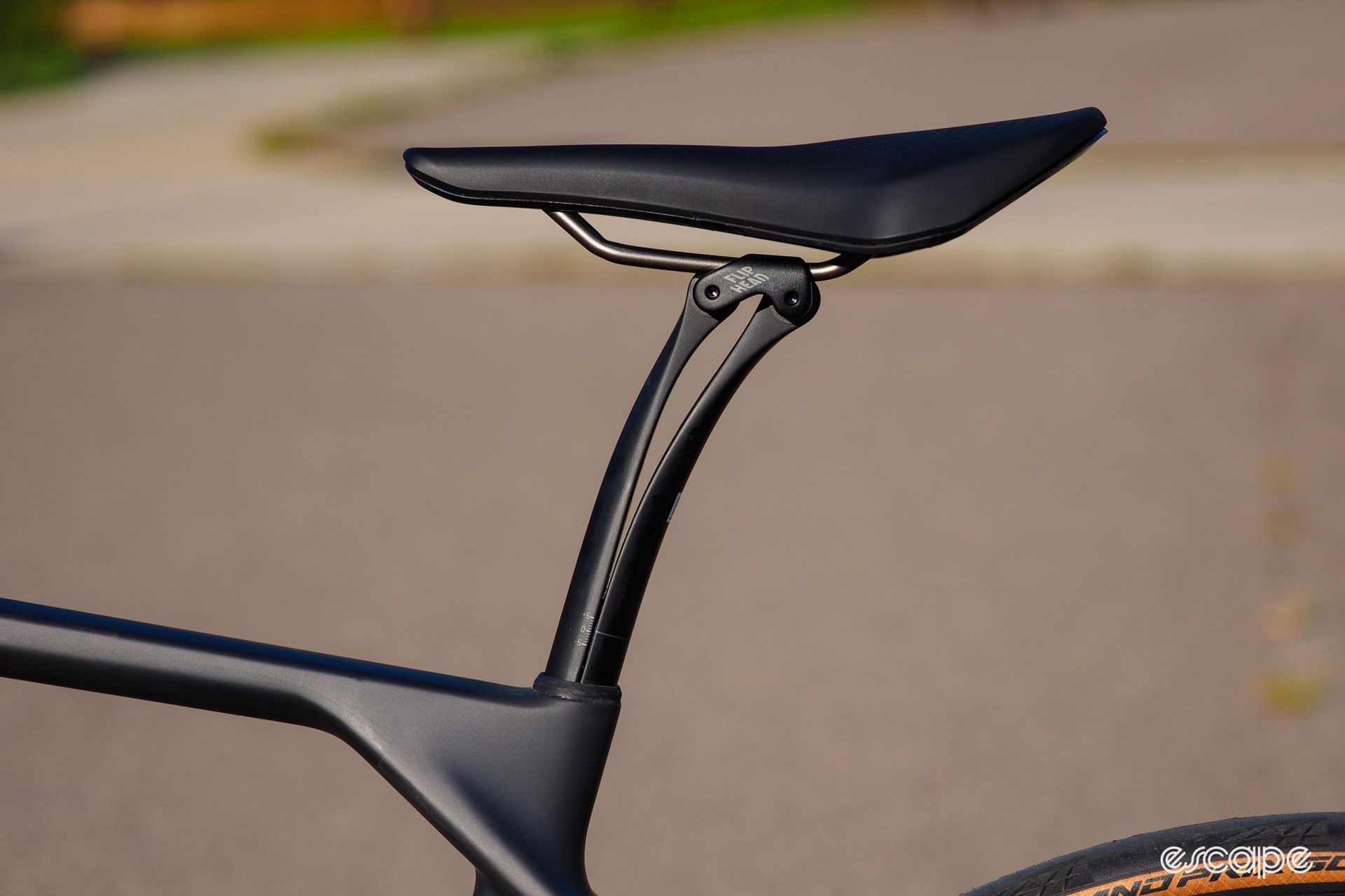 Canyon's VCLS carbon fiber seatpost uses a two-piece, leaf-spring design to offer a bit of flex under load to help improve ride quality.