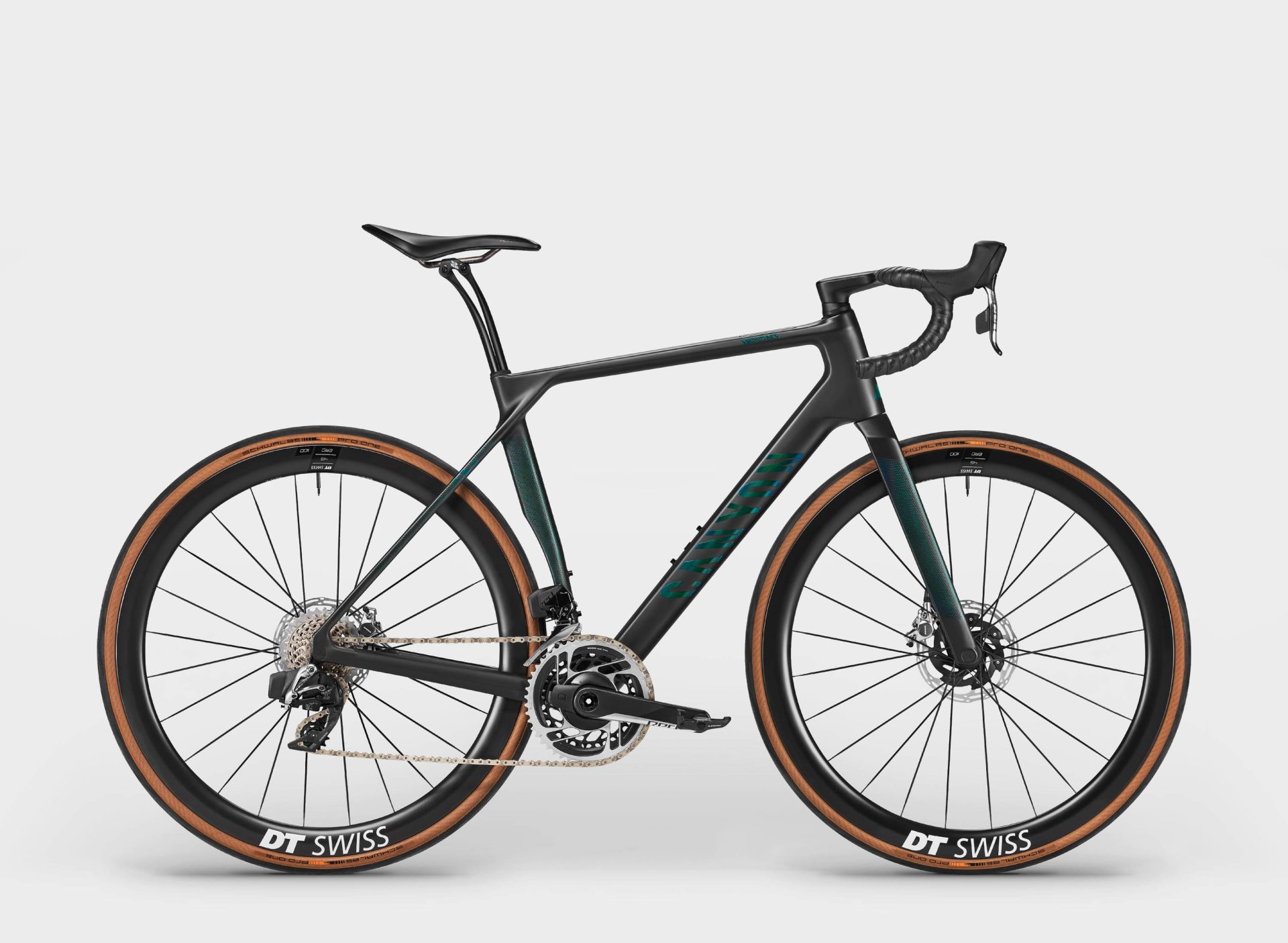The 2024 Canyon Endurace CFR eTap comes with a SRAM Red AXS wireless electronic groupset, a Quarq chainring spider-based dual-sided power meter, and DT Swiss ERC 1100 carbon wheels.  Claimed weight is 7.3 kg (16.09 lb), and retail price is US$9,000 / £9,000 / €9,500.