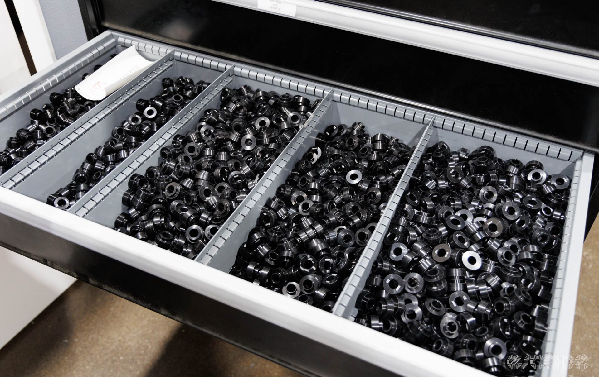 More trays, this time with dark grey drifts for various bearings used in conjunction with Abbey's bearing press.