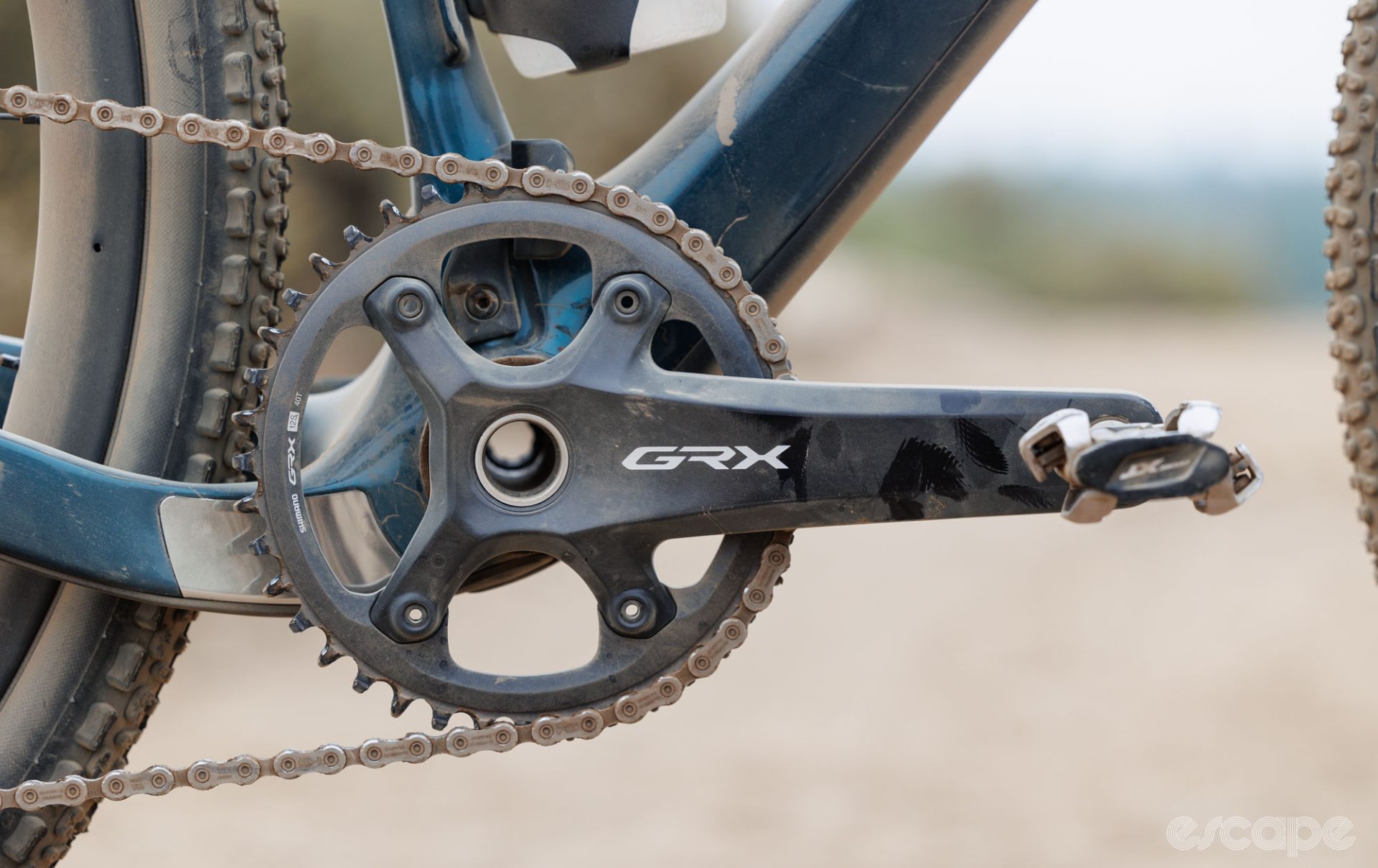 Shimano GRX crankset with 40T chainring. 