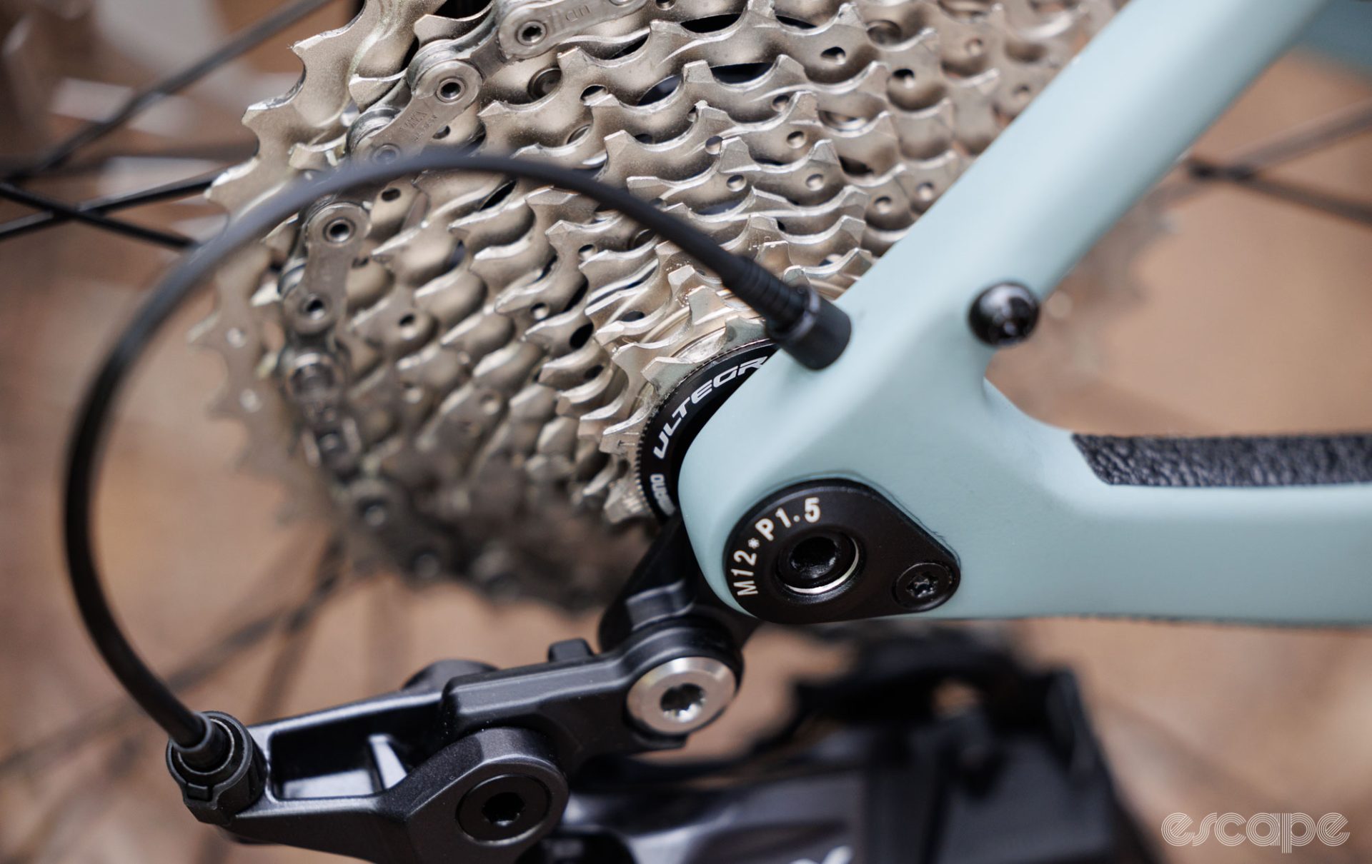 Shimano Ultegra 11-34T cassette shown with GRX> 