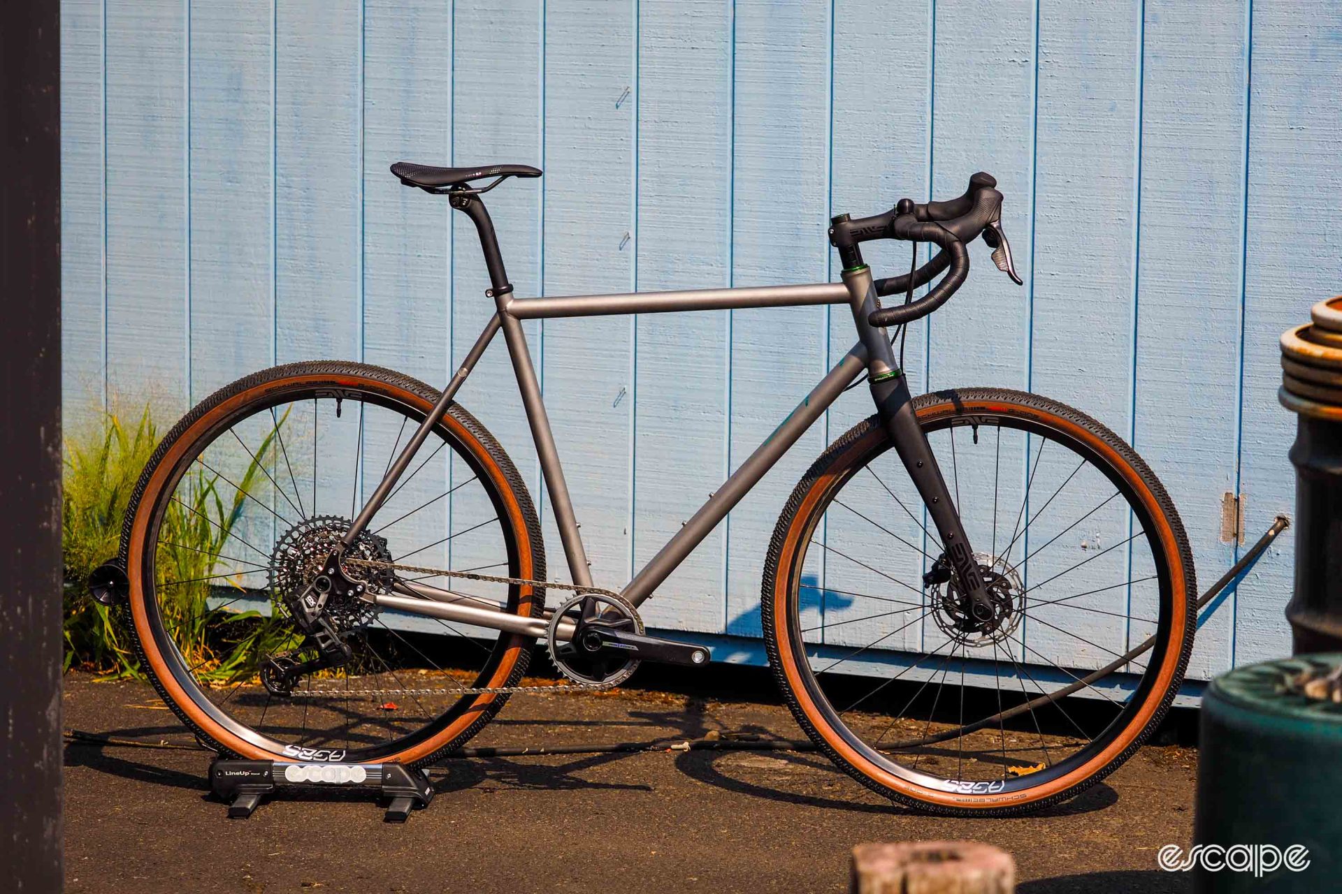 Sycip titanium gravel bike in profile.