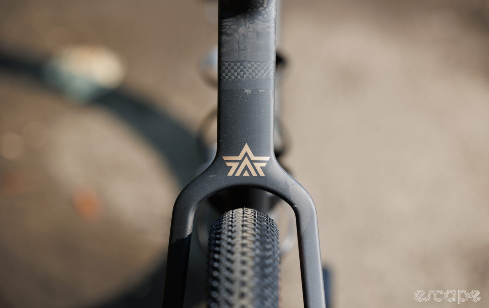 The rear tyre clearance of the Argonaut gravel bike is pictured. 