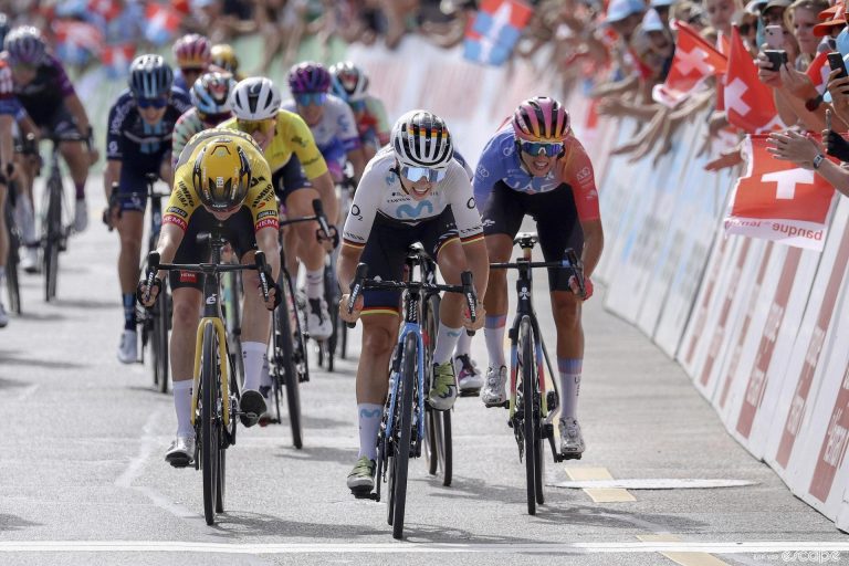Liane Lippert outsprints Fem van Empel and Silvia Persico to win the third stage of the 2023 Tour de Romandie