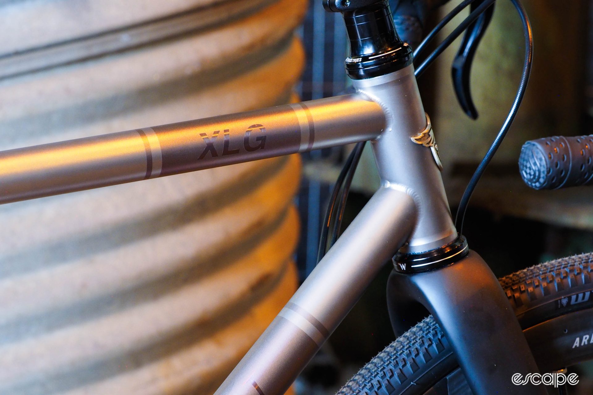 Merlin Sandstone XLG externally butted head tube.