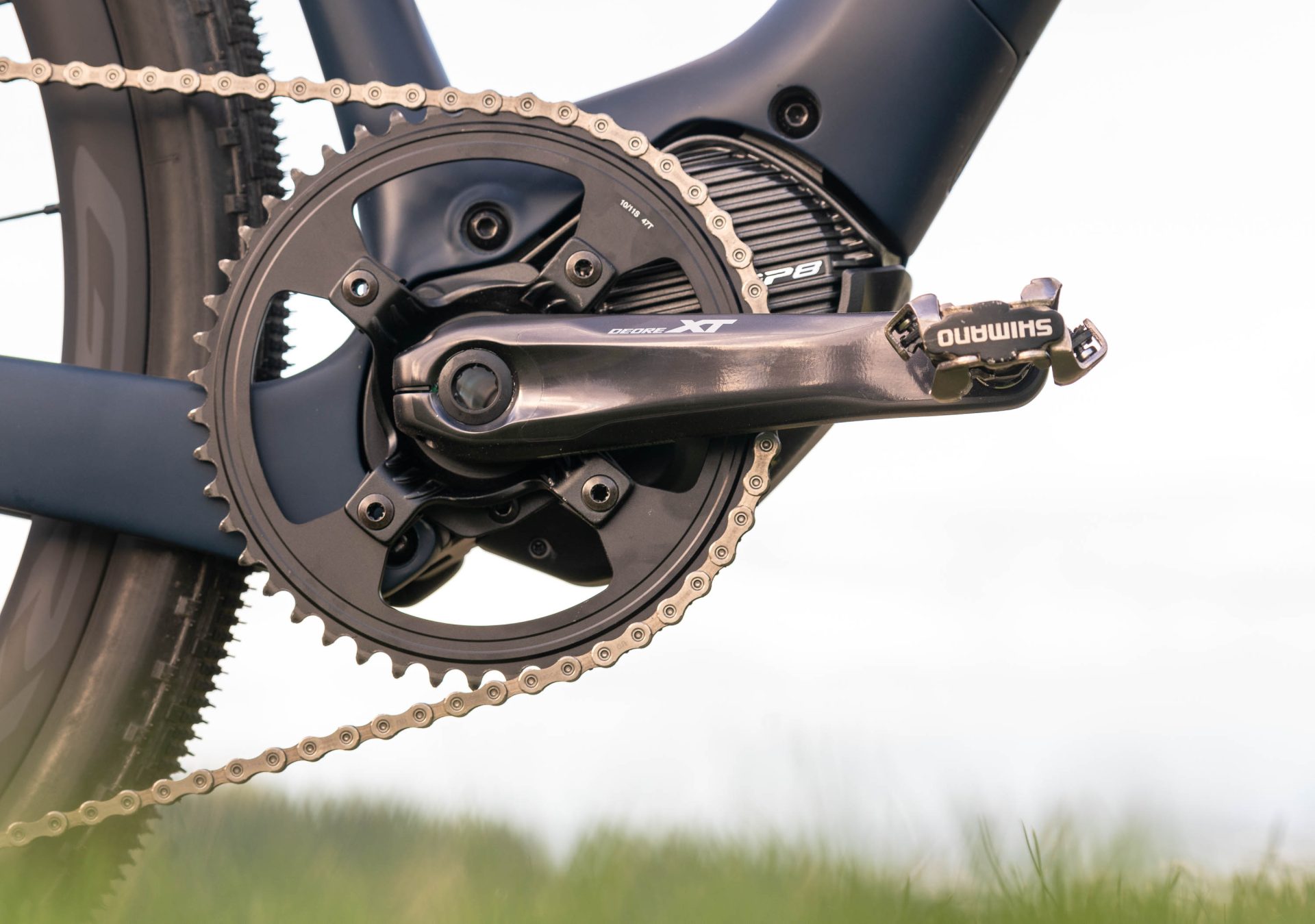 Shimano EP801 e-assist mid-drive motor unit on Moots Express e-gravel bike