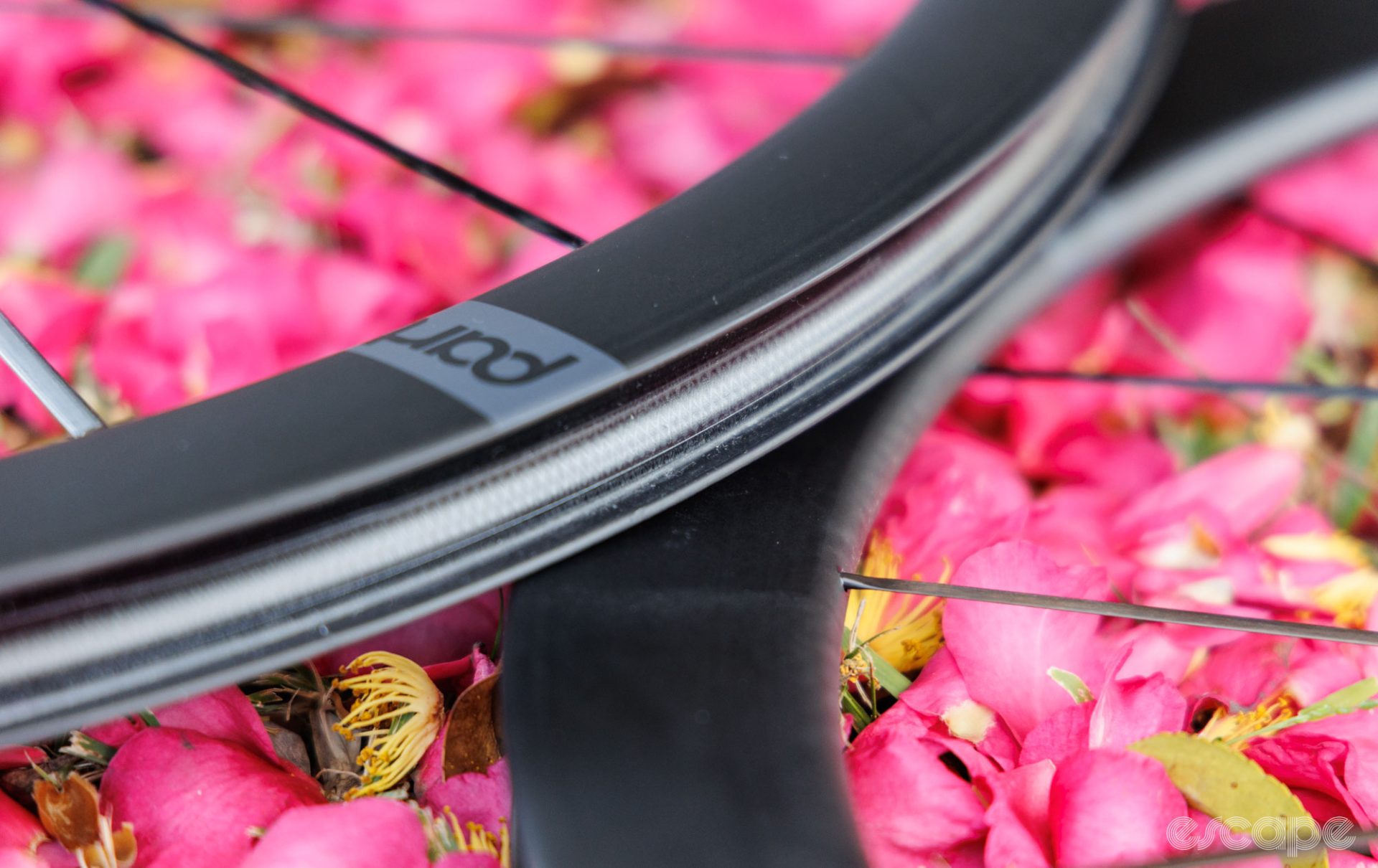 A close-up of the The Partington MKII tubeless-ready rim bed. 