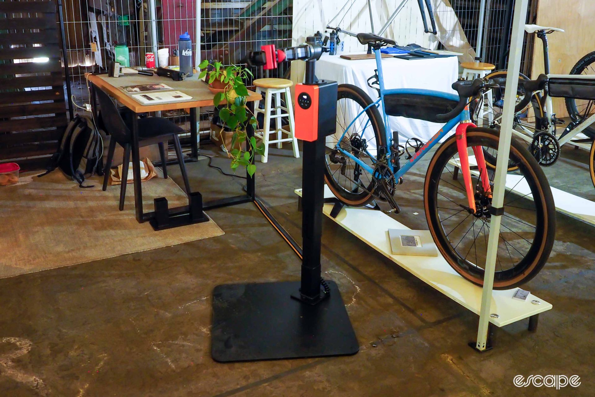Remco Tool Bike Lift electronically height-adjustable bicycle repair stand.
