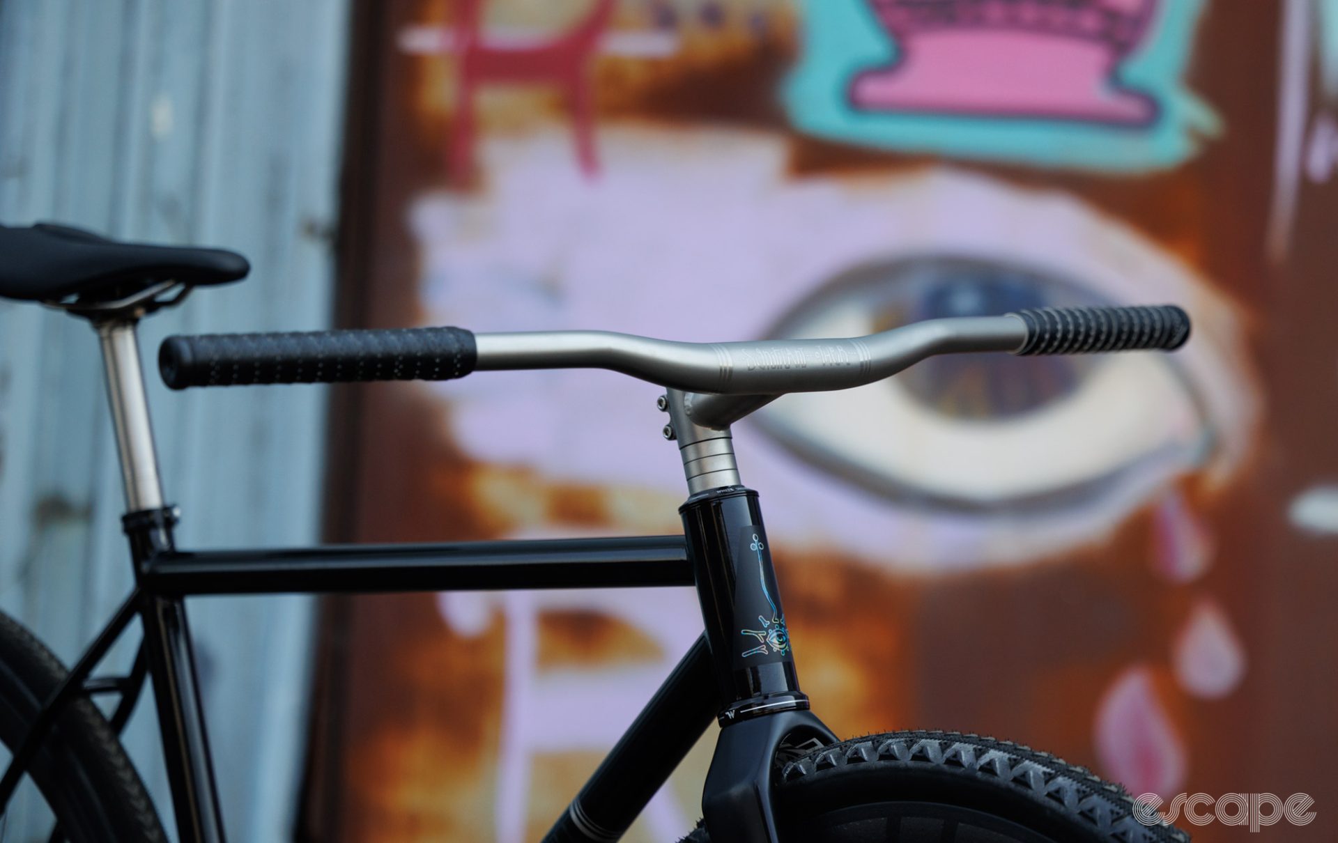 A one-piece welded titanium handlebar and stem made by Significant Other Bikes. 