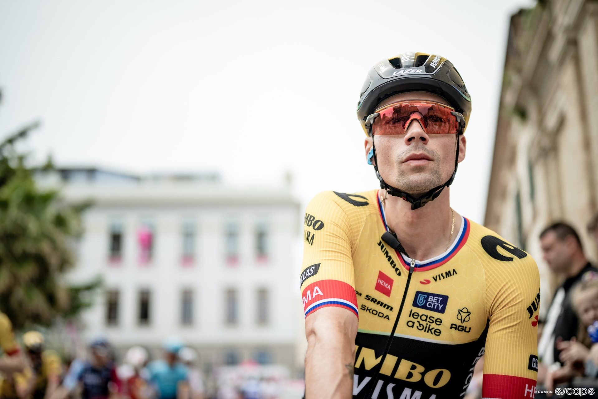 Primož Roglič on stage 3 of the Giro d'Italia.