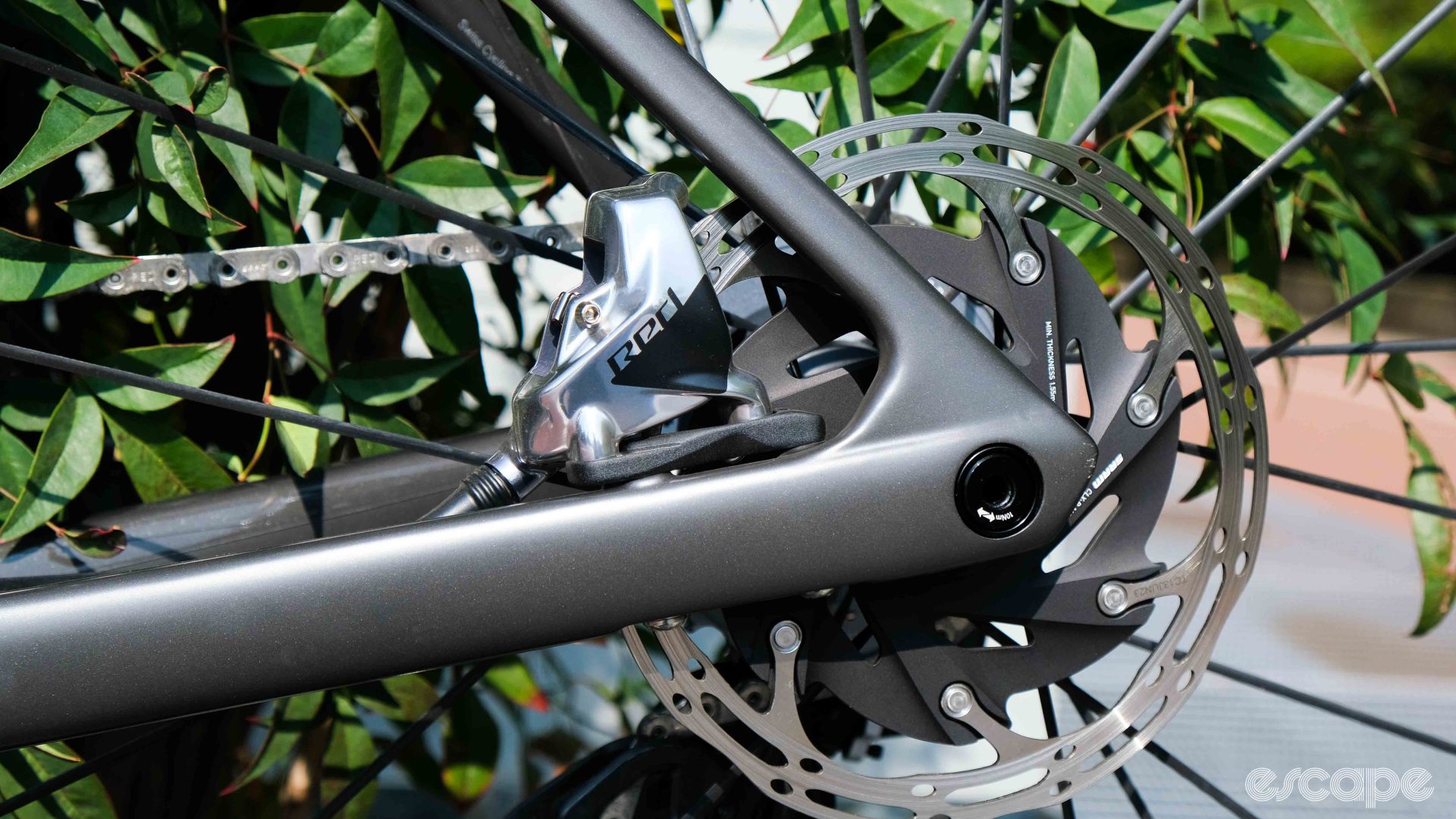 The photo shows a chain stay to seat stay bridge on BMC's new TeamMachine R 01 race bike.