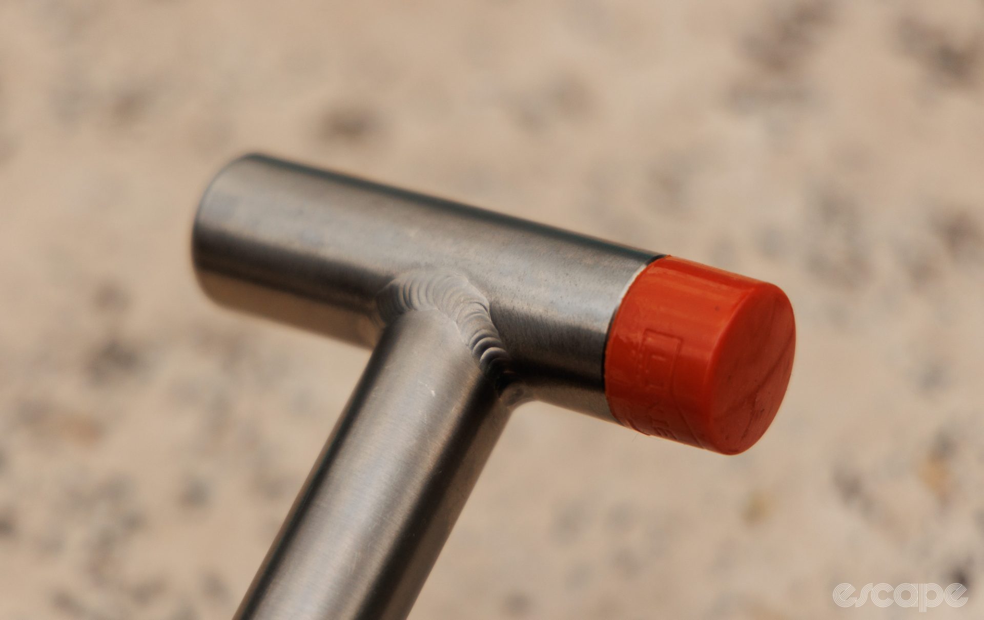 Another close up, showing the weld and soft rubber face of the Rollingdale hammer. 