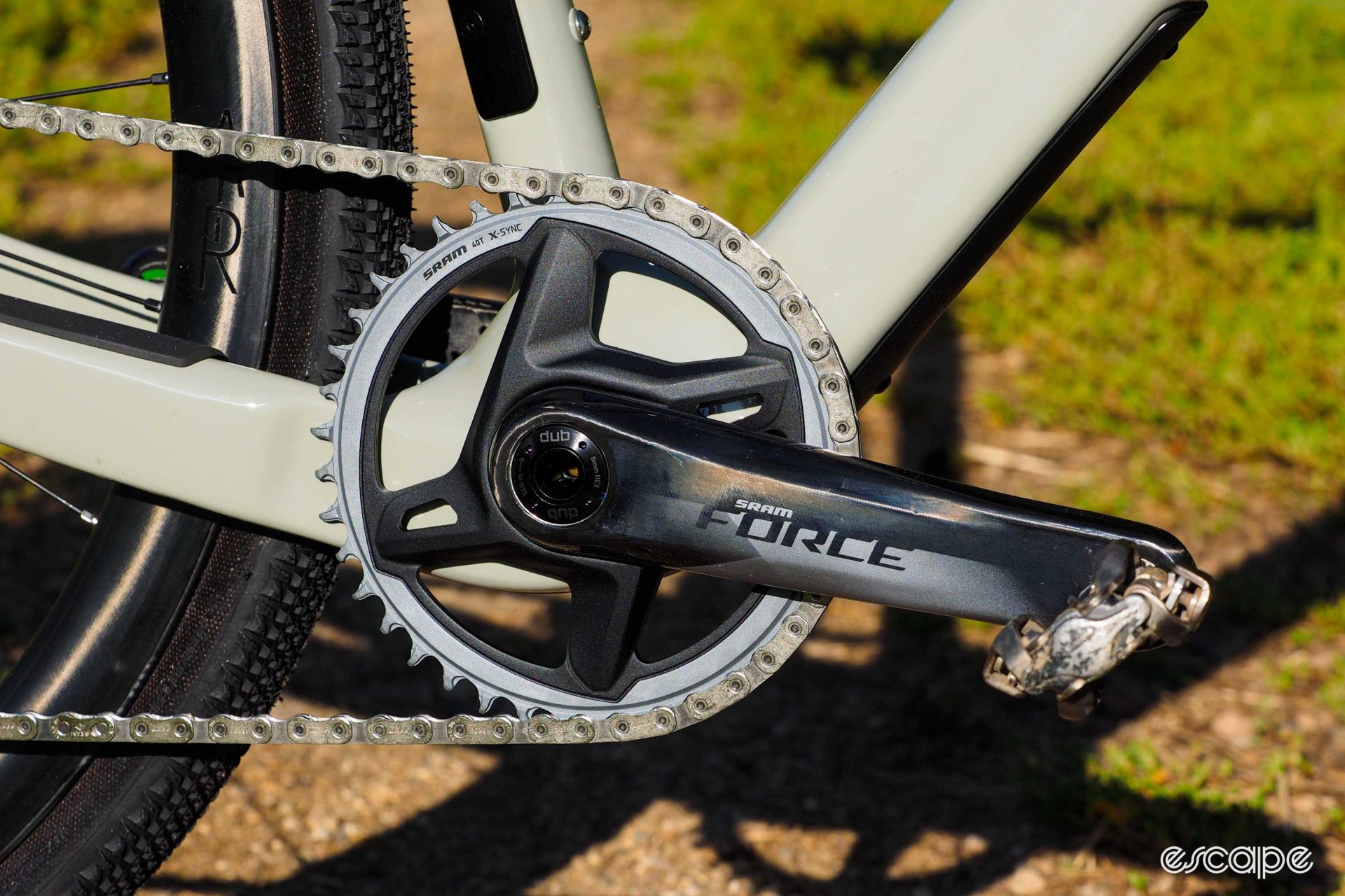 SRAM Force crankset with a 1x40T ring.