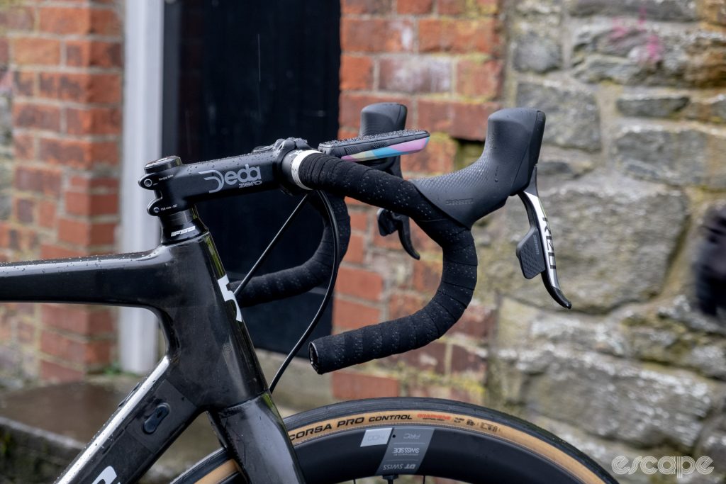 A side-on image of the traditional drop handlebars on Yakob Debesay's FiftyOne bike. 