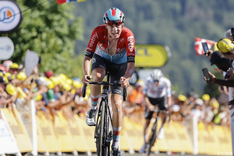 Maxim Van Gils racing stage 13 of the Tour de France.