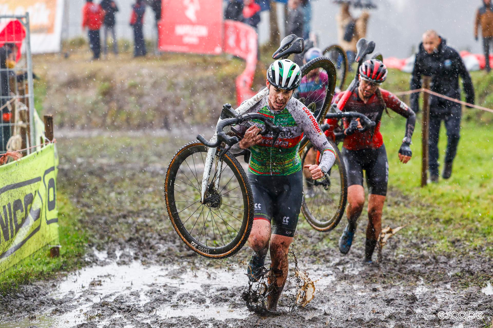 Marion Norbert Riberolle during a very wet and muddy Exact Cross Essen.