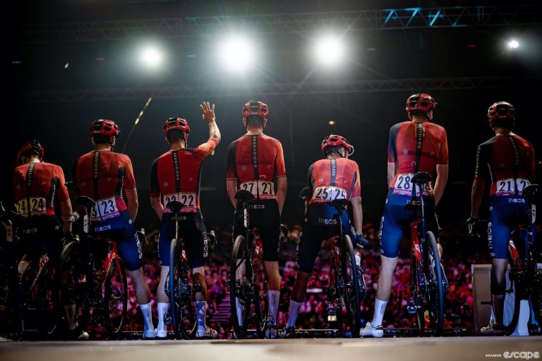 The Ineos Grenadiers before the start of stage 12 of the Tour de France.
