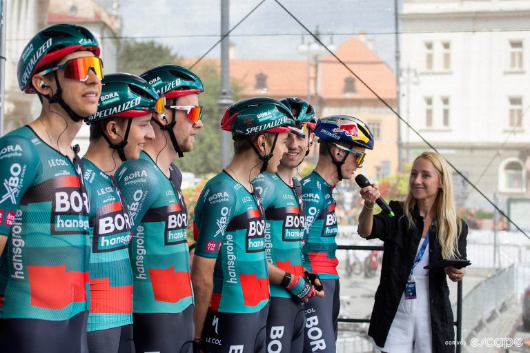 Bora-Hansgrohe on stage at the 2023 Czech Tour.