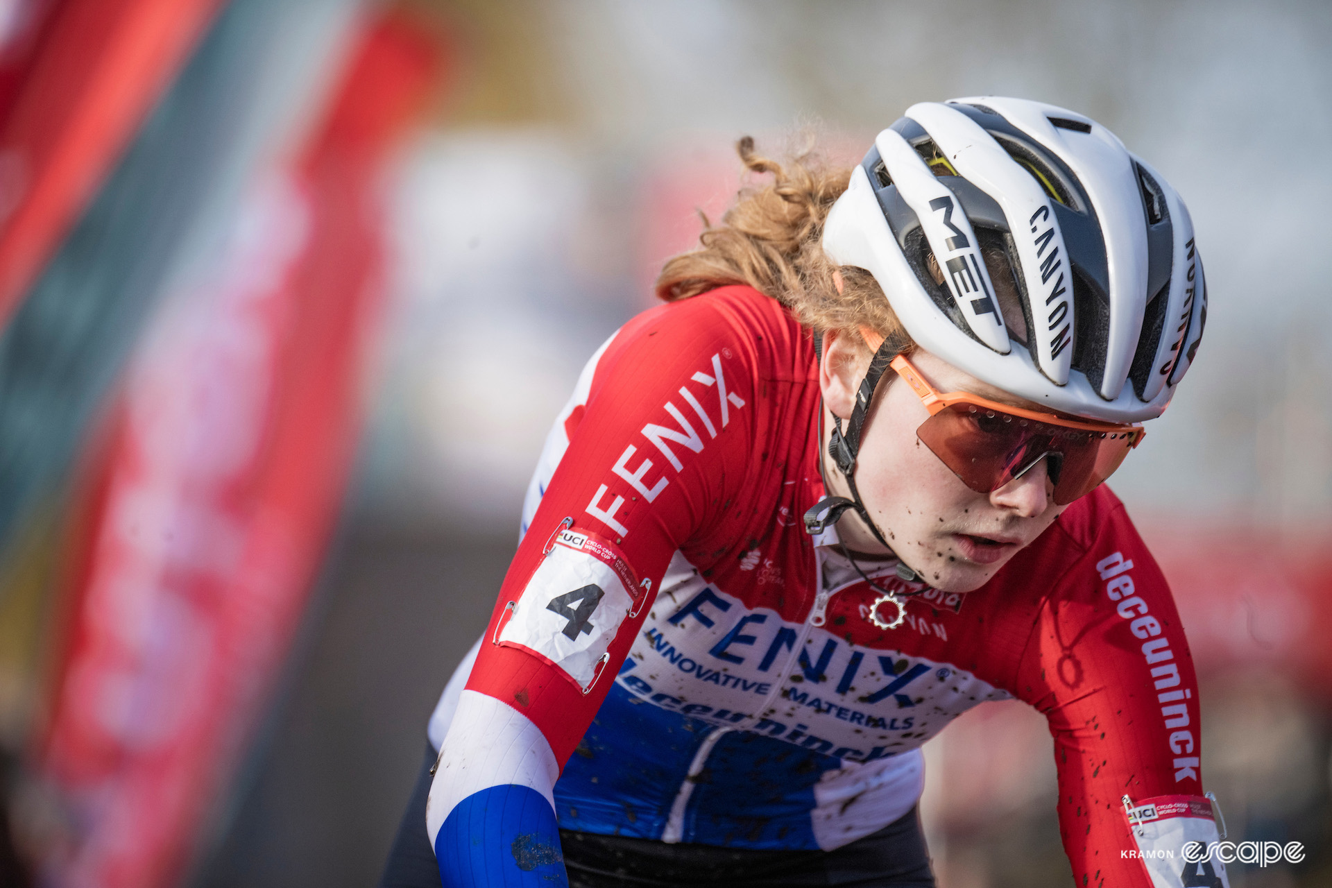 Dutch national champion Puck Pieterse during CX World Cup Hulst.