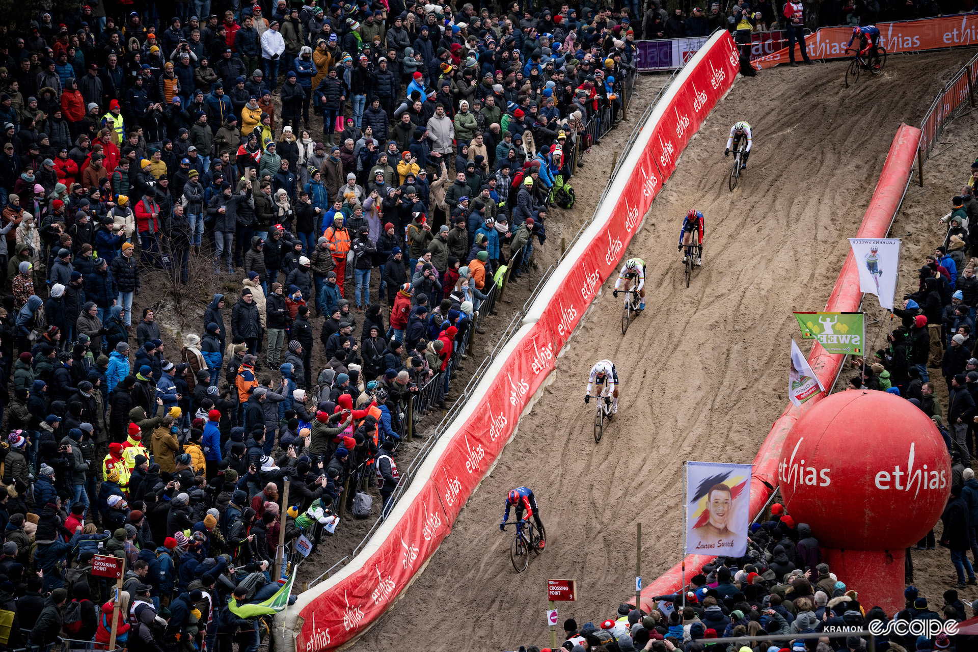 The leaders of the elite men's race during UCI World Cup Zonhoven.