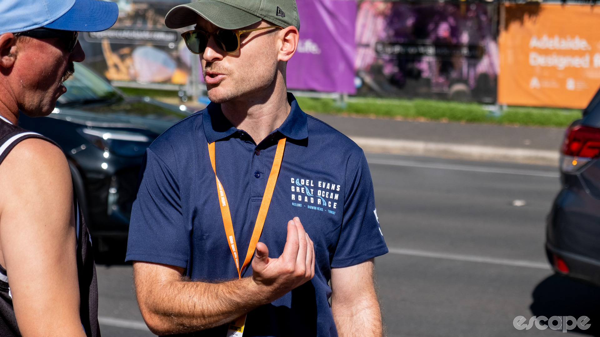 The photo shows a Cadel Evans Great Ocean Race logistics organisers