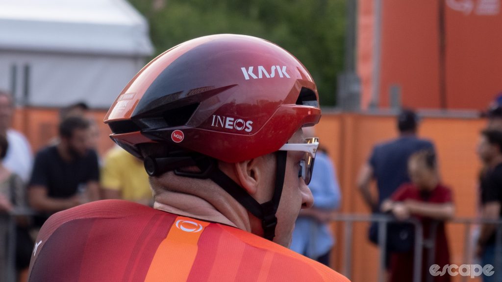The image shows the side of the new Kask Nirvana aero road helmet