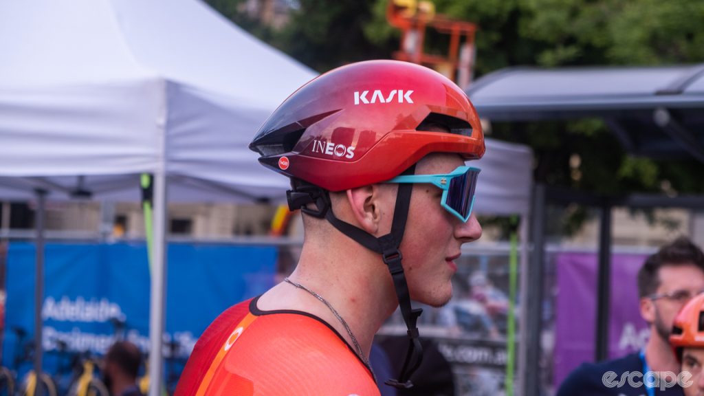 The image shows the side of the new Kask Nirvana aero road helmet