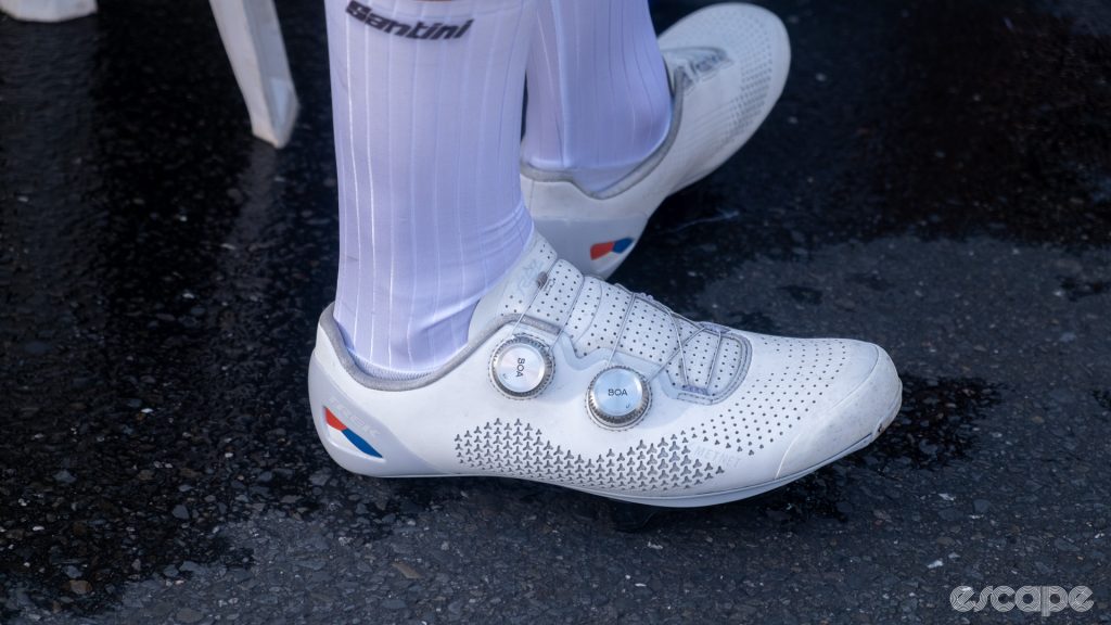 The photo shows the side of the new road shoes from Trek.