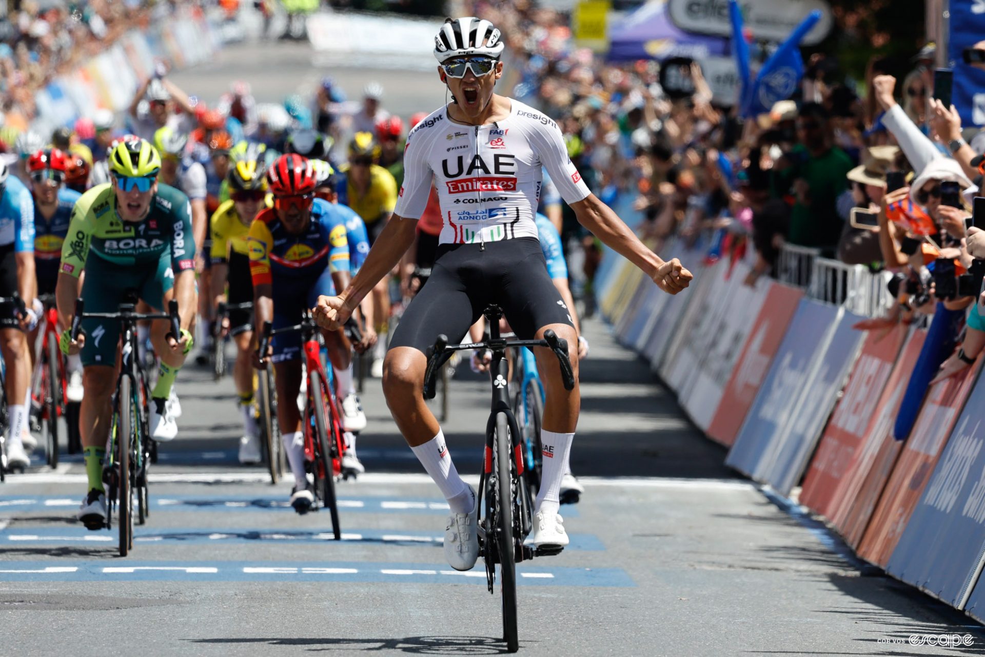 Isaac del Toro at the Tour Down Under.