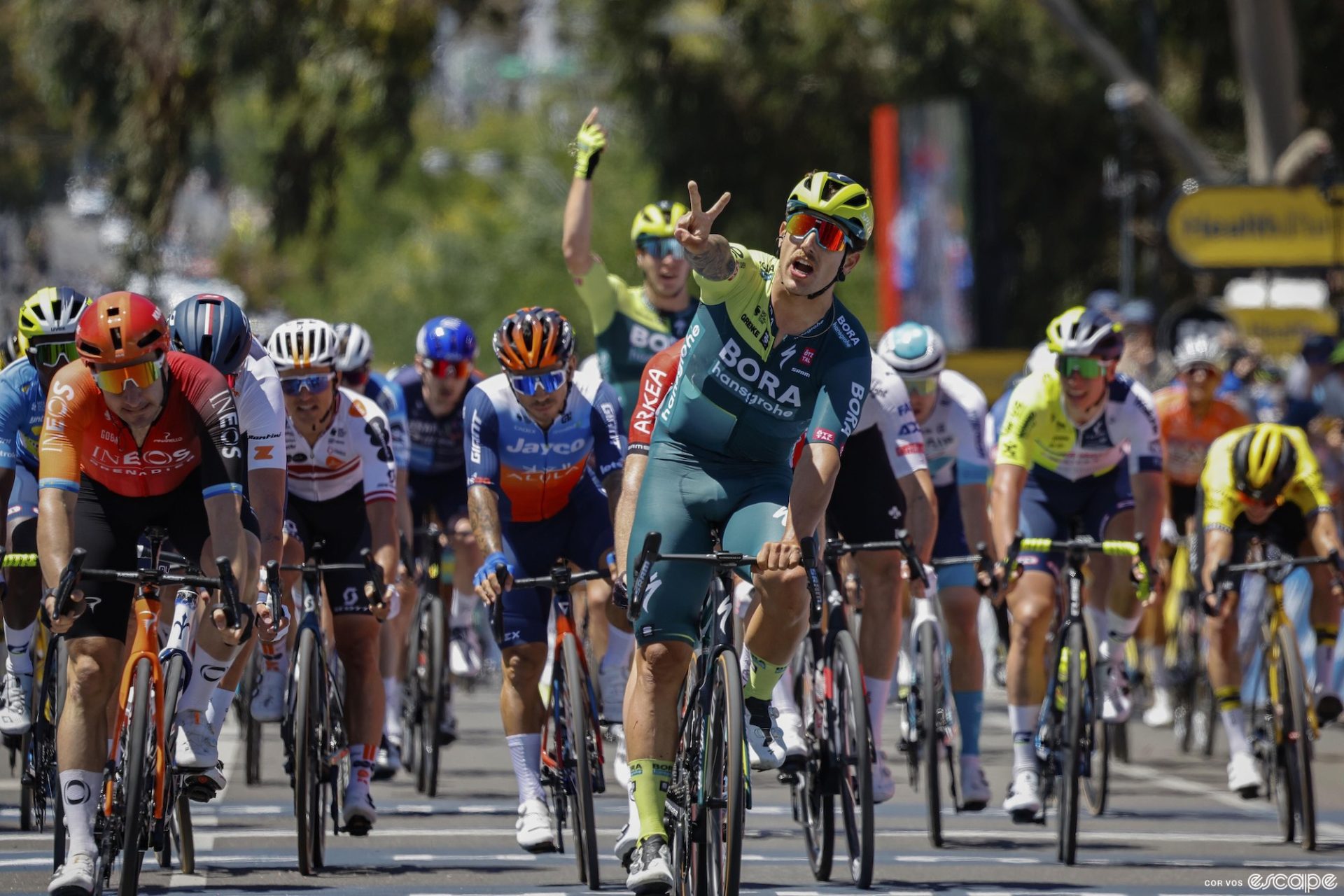 Sam Welsford wins stage 3 of the Tour Down Under.