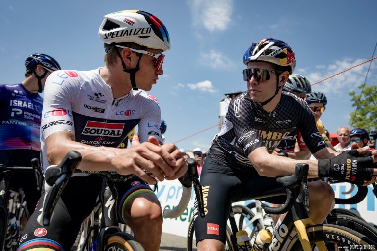 Remco Evenepoel and Wout van Aert at the Tour de Suisse.
