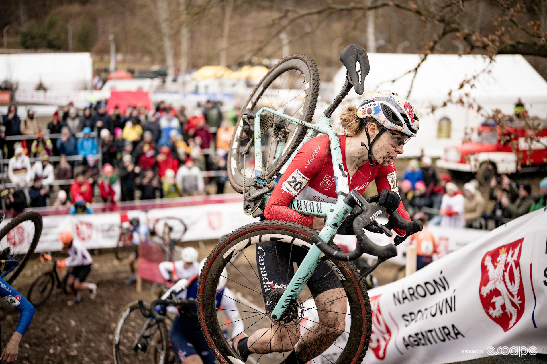 Canadian rider Maghalie Rochette during the 2024 Cyclocross World Championships in Tábor.