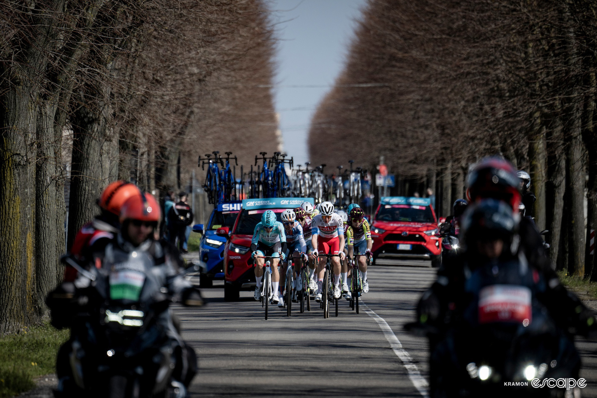 The breakaway during Milan-San Remo 2024.