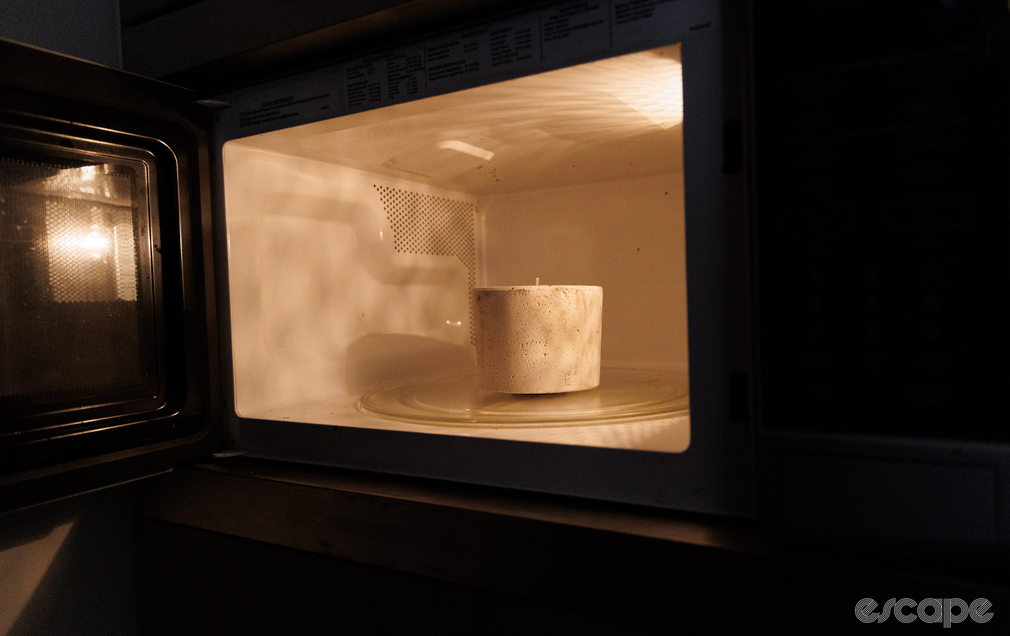 Mon Dada wax in a microwave. 