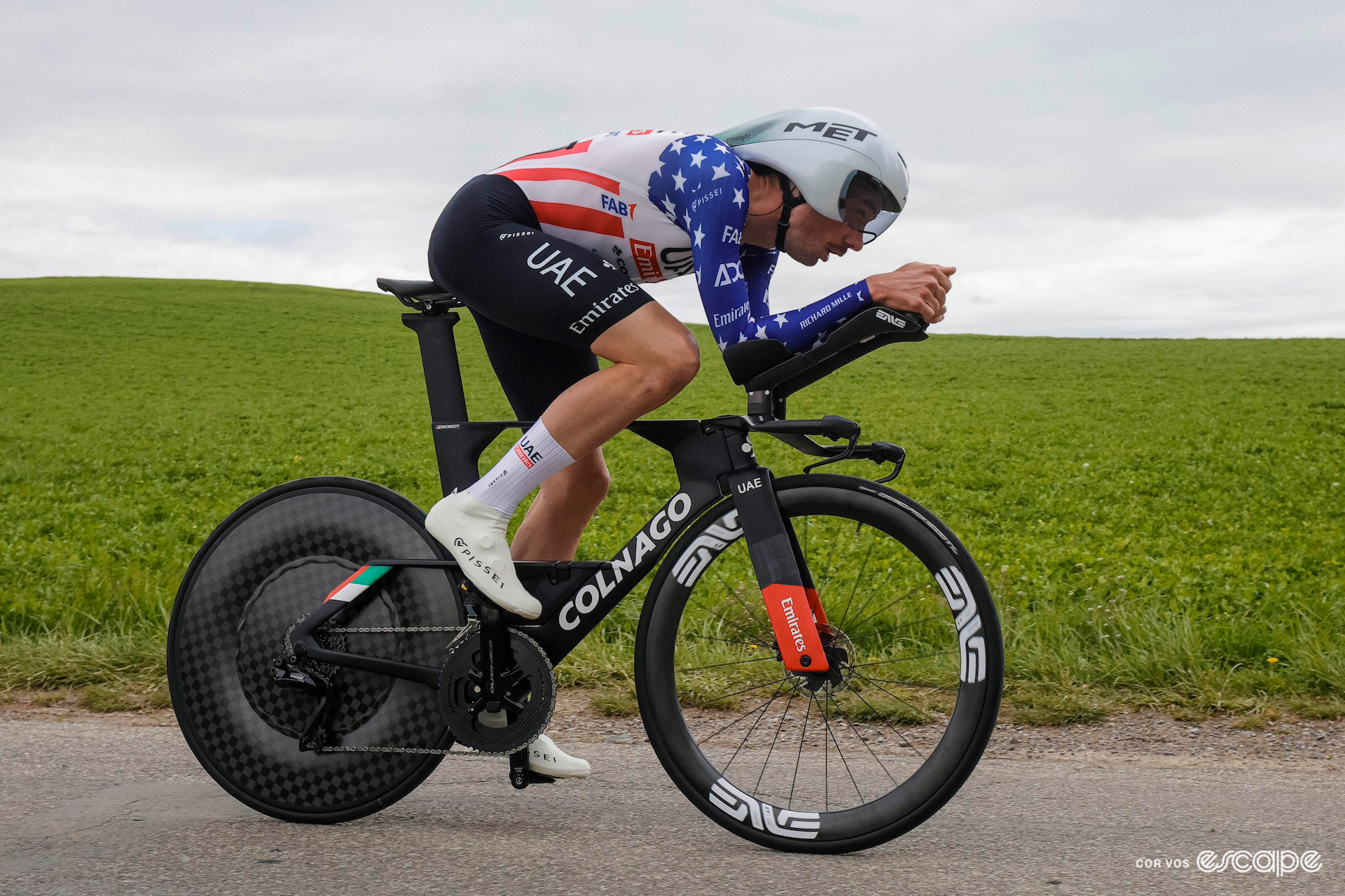 Brandon McNulty during the Tour de Romandie time trial.