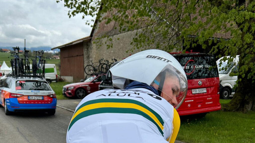 The image shows Luke Plapp's new Giant TT helmet.