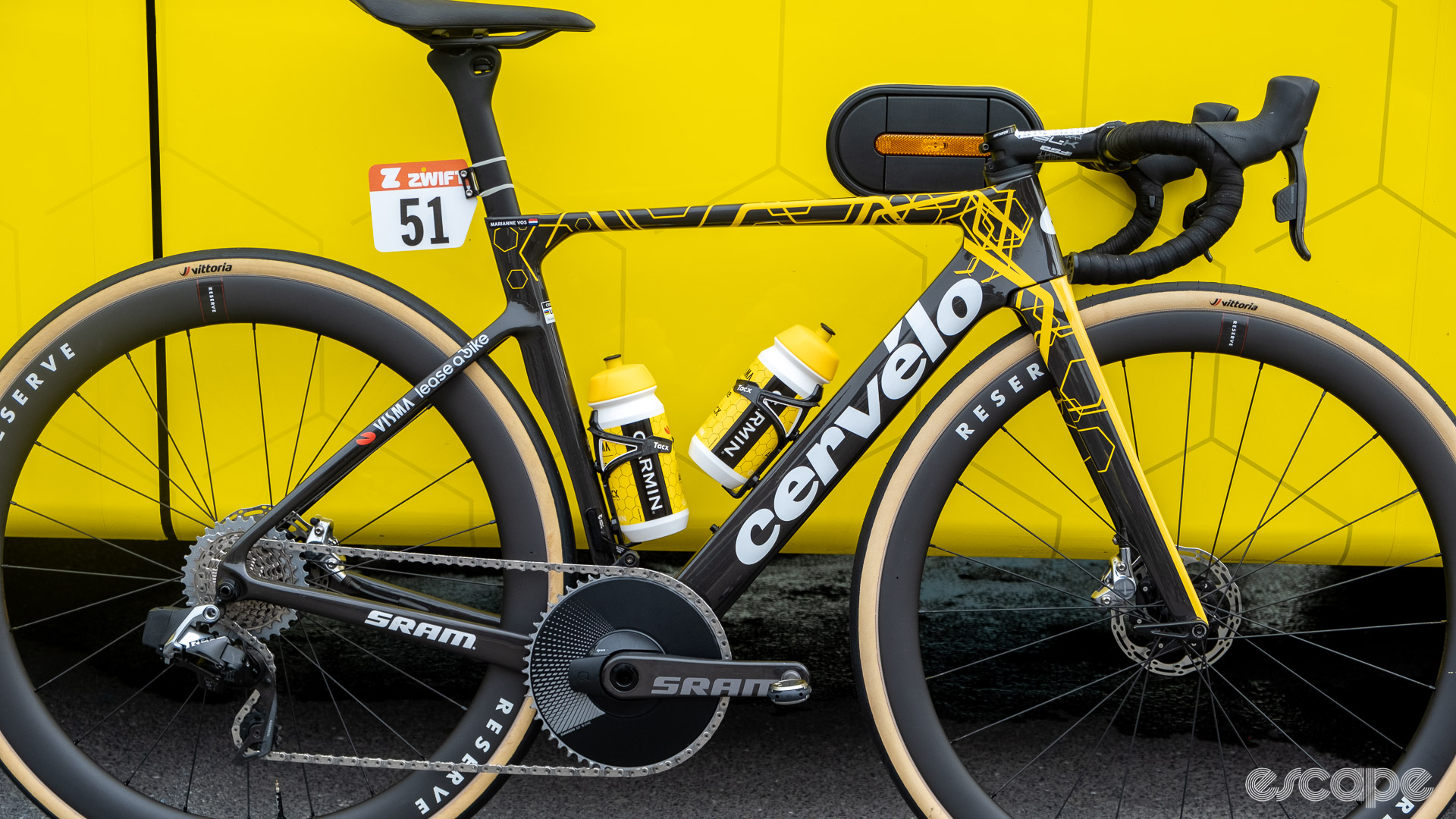 The image shows Marianne Vos' Cervelo Soloist.