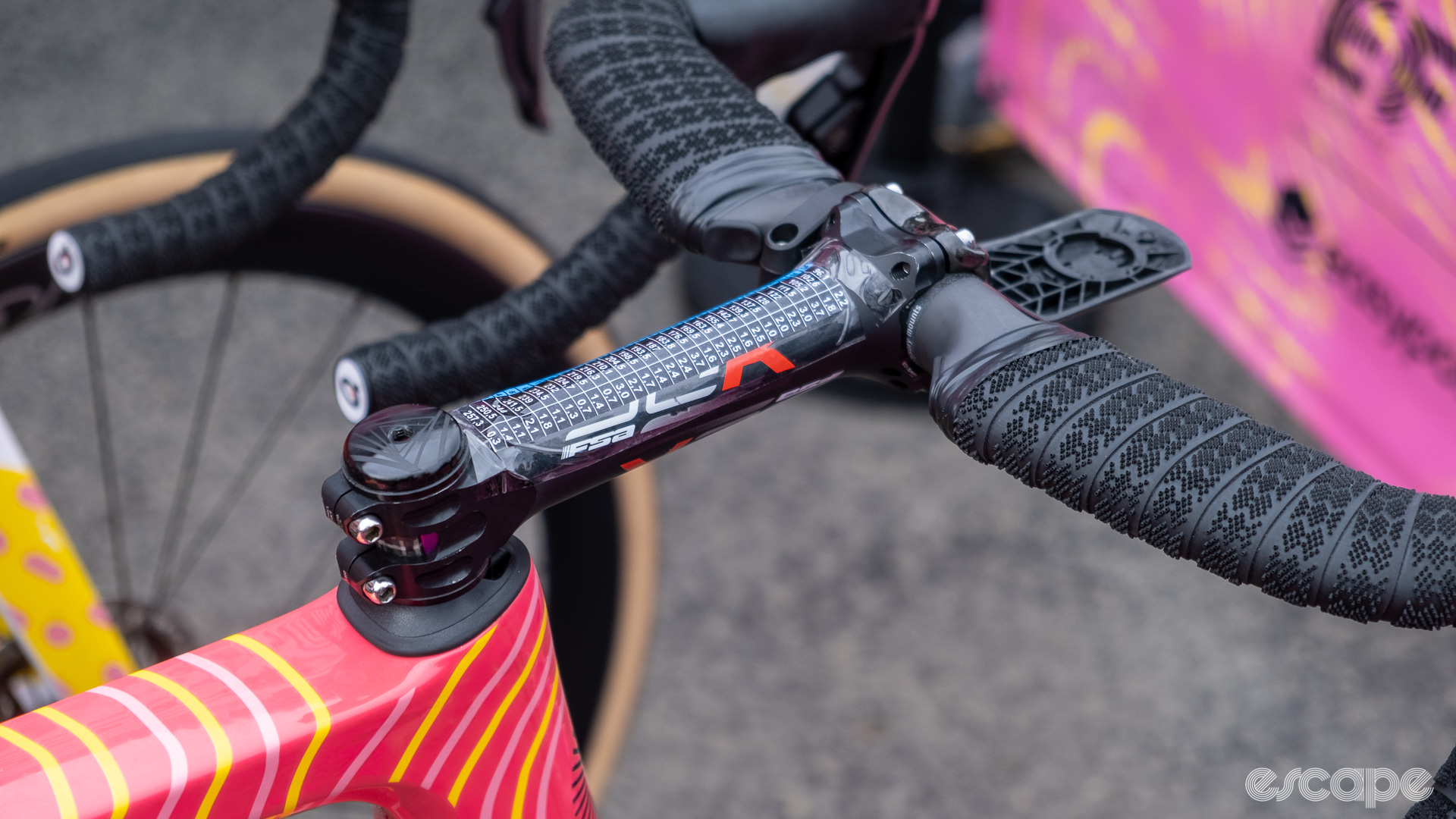 The image shows a handlebar and stem