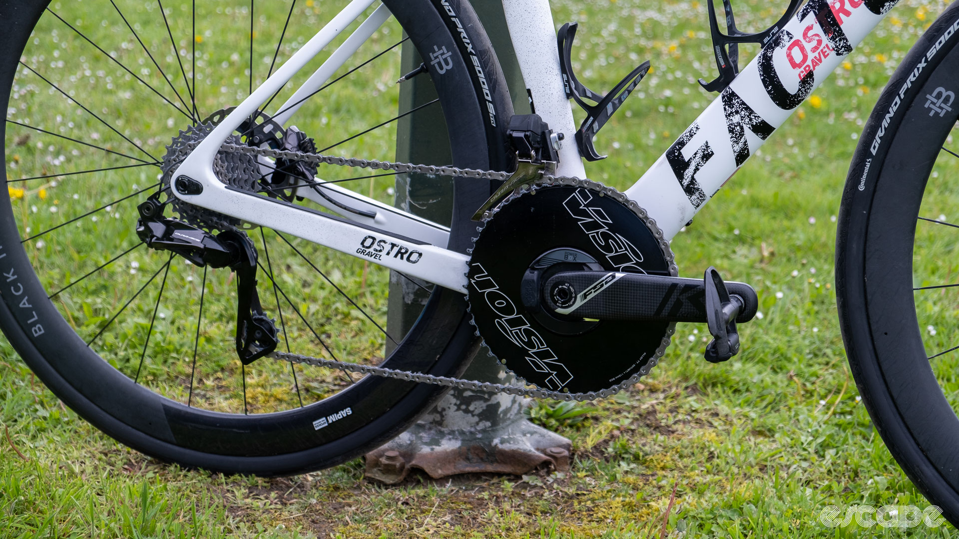 The image shows Riley Sheehan’s Factor Ostro Gravel.