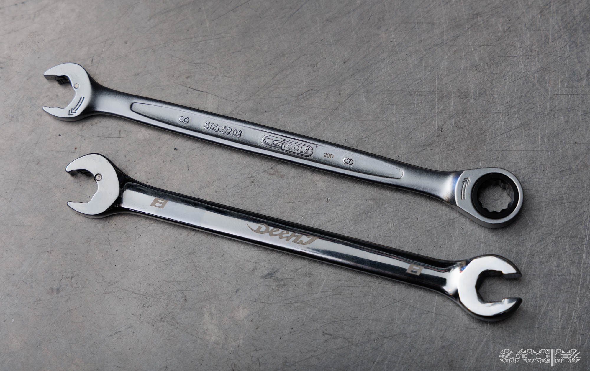 KS Tool and Deen J Wrench sit alongside each other, both offering a similar ratchet function.