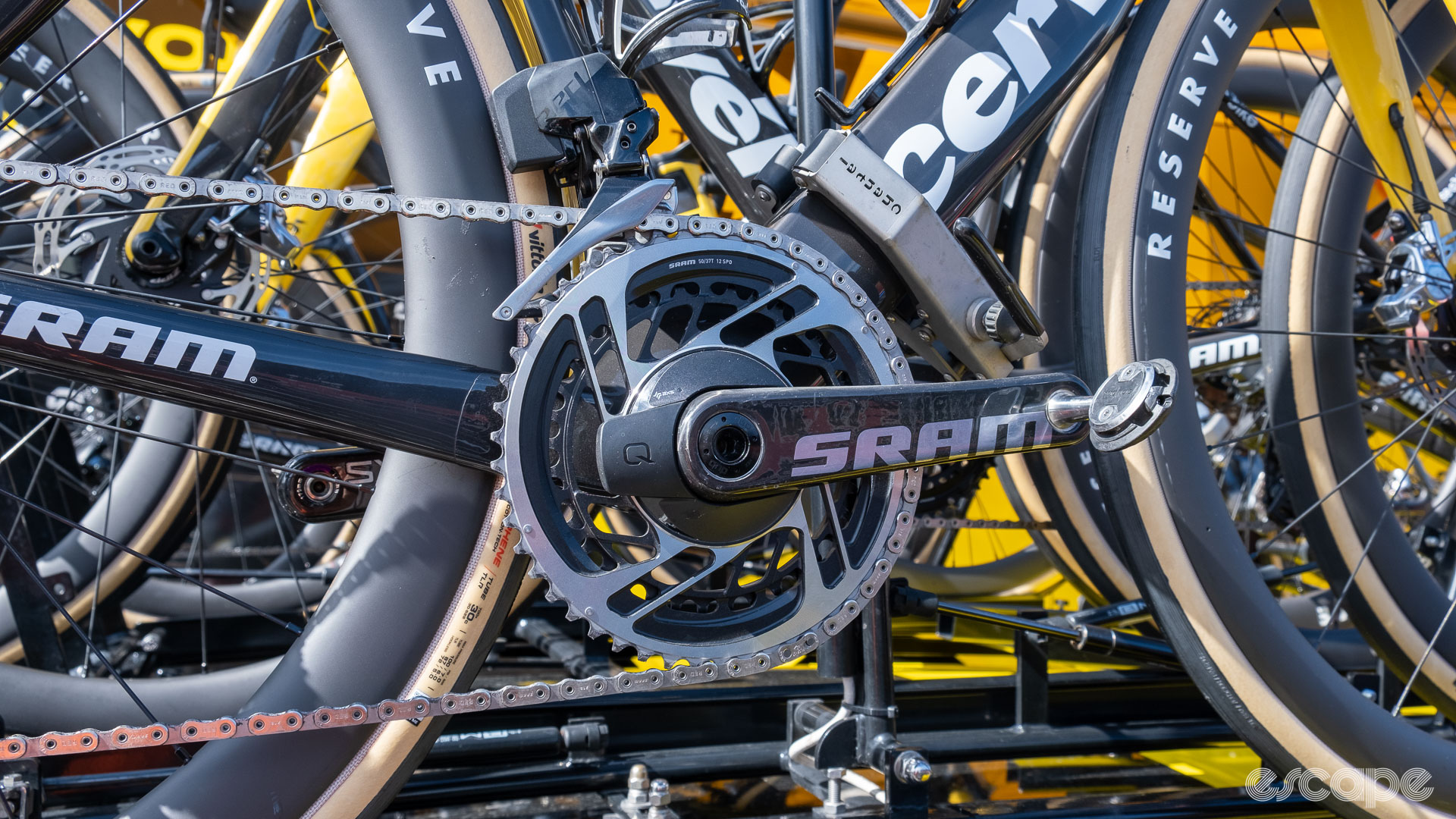The image shows Marianne Vos' cranks. 