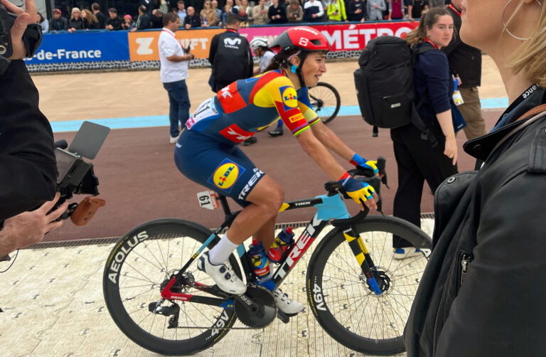 Elisa Balsamo after Paris-Roubaix 2024.