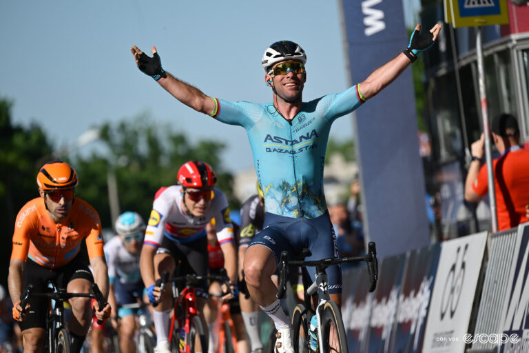 Mark Cavendish wins stage 2 of the Tour of Hungary.