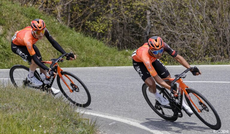 Egan Bernal and Carlos Rodríguez at the Tour de Romandie.