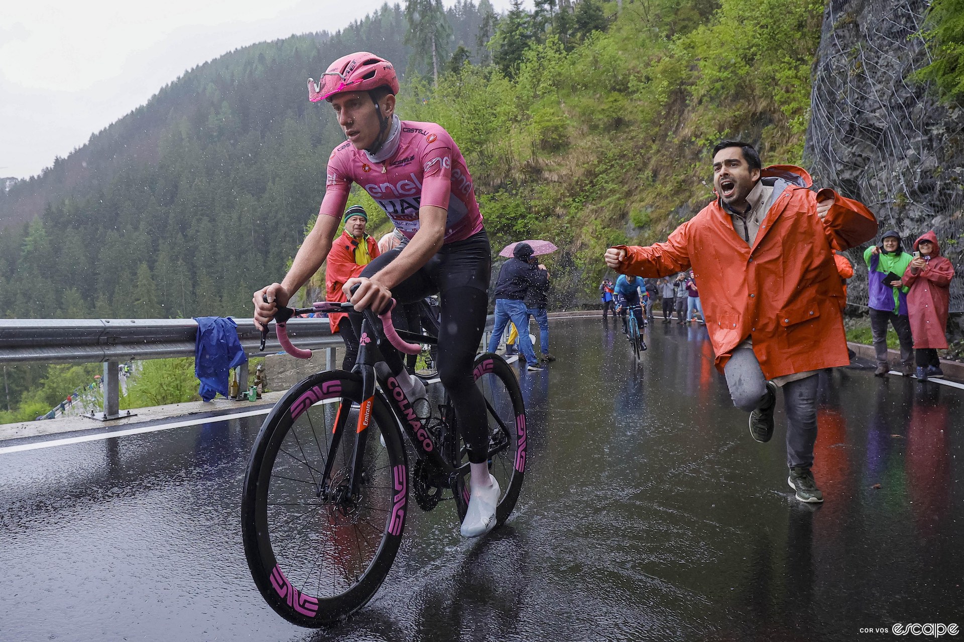Tadej Pogačar on stage 16 of the Giro d'Italia.