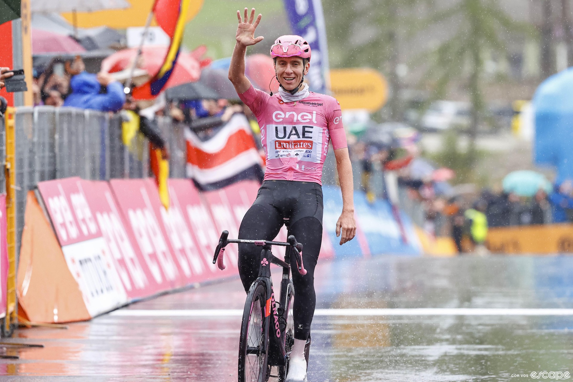 Tadej Pogačar wins stage 16 of the Giro d'Italia.