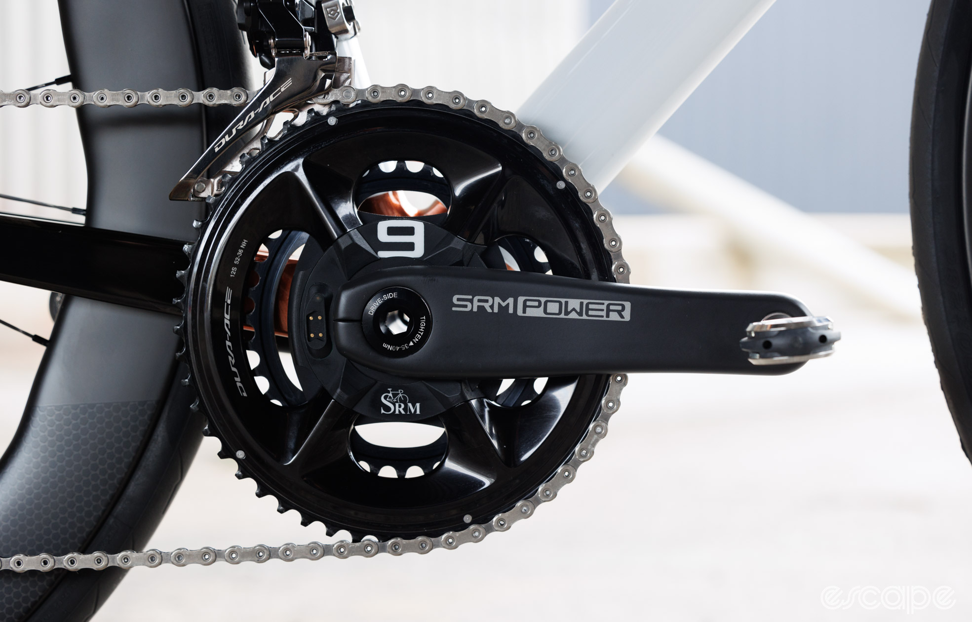 SRM Power meter on the  Bastion Cycles Road bike.