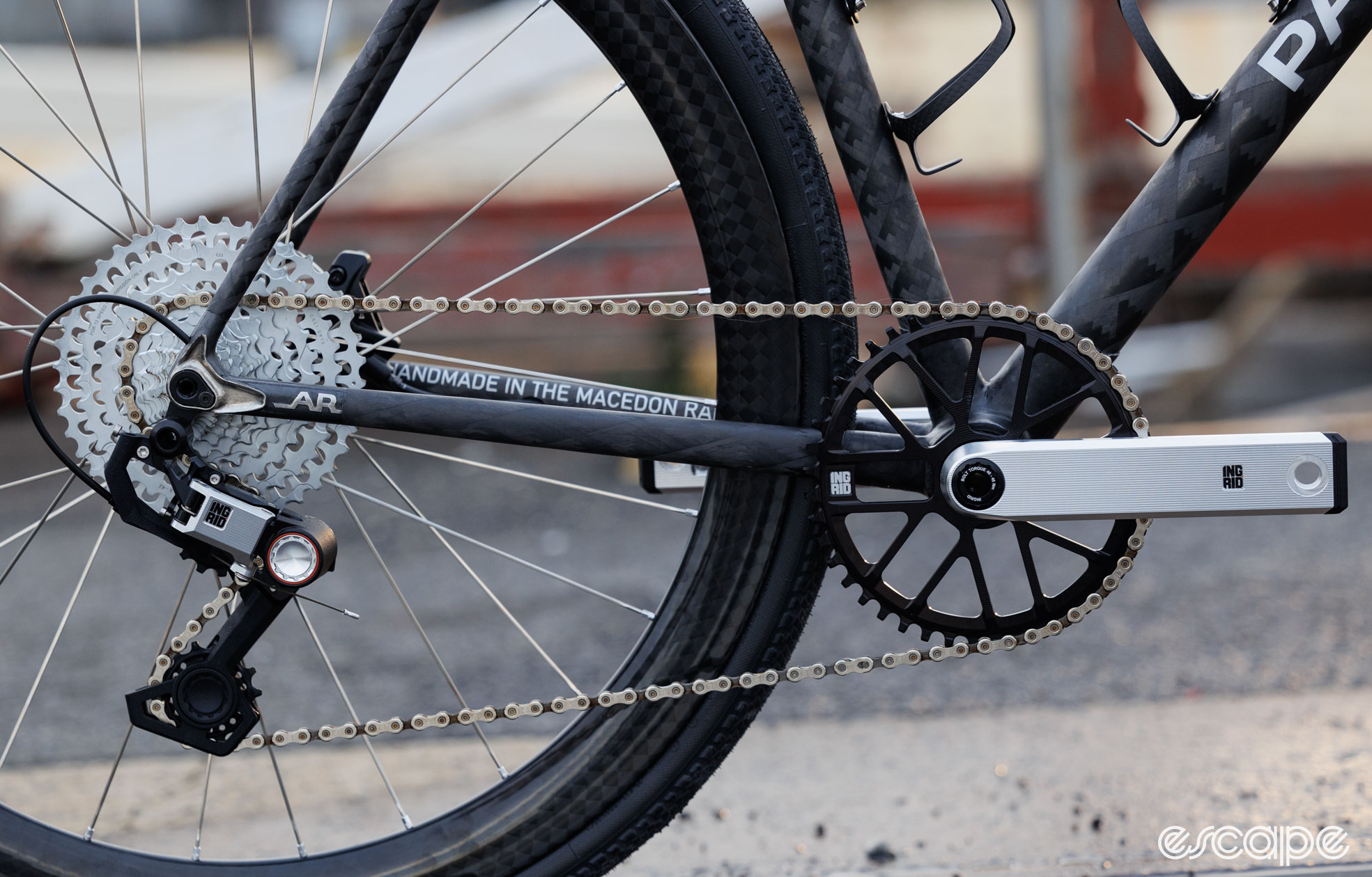Ingrid silver drivetrain on the Palmer Cycles. 